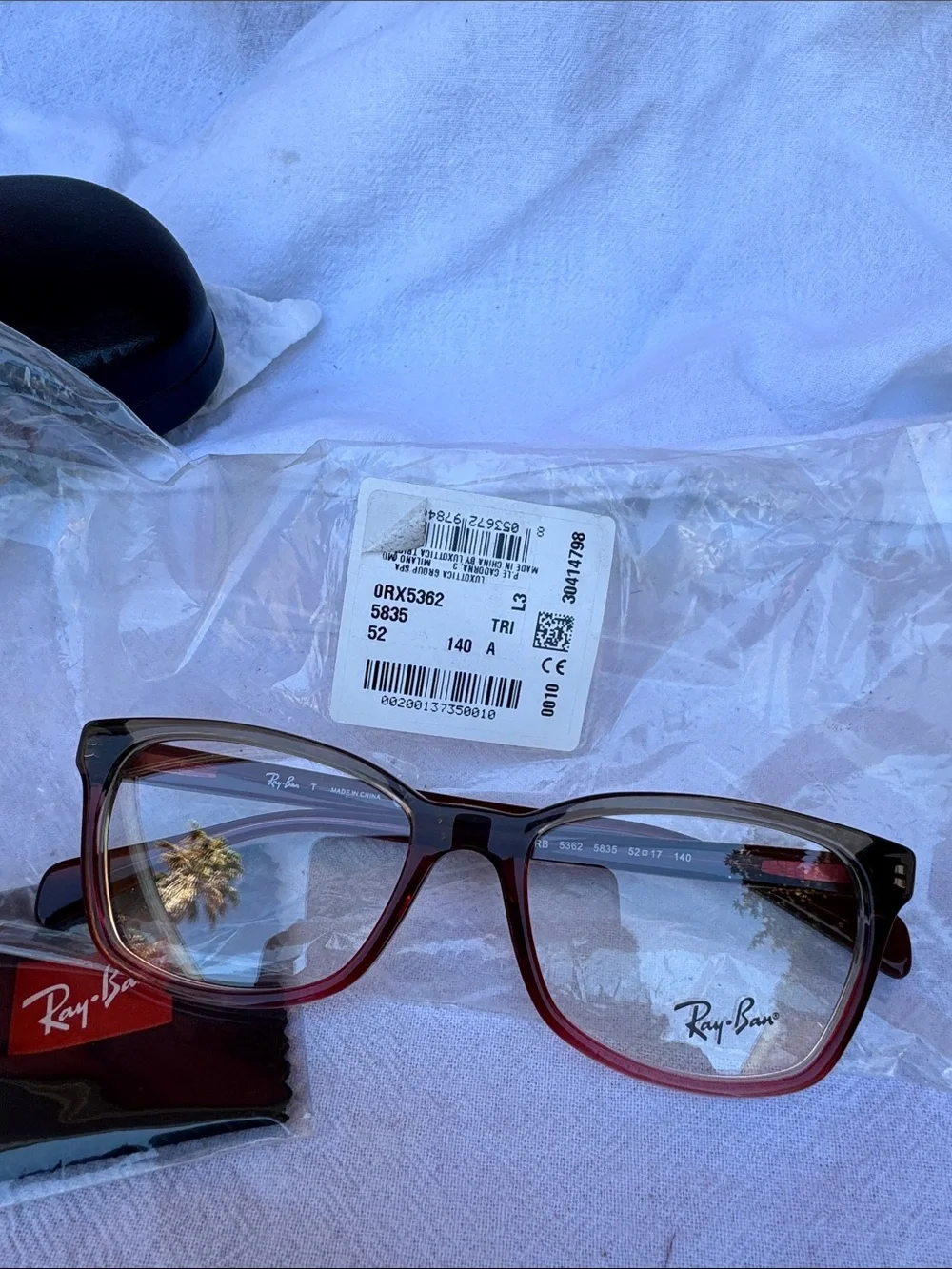 Ray-Ban Women's brown fade to Red  Gradient Optical Glasses